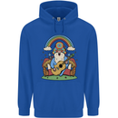 Trippy Guitar Hippy Gnome Magic Mushrooms Mens 80% Cotton Hoodie Royal Blue