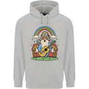 Trippy Guitar Hippy Gnome Magic Mushrooms Mens 80% Cotton Hoodie Sports Grey