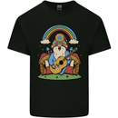 Trippy Guitar Hippy Gnome Magic Mushrooms Mens Cotton T-Shirt Tee Top Black