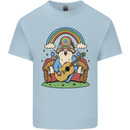 Trippy Guitar Hippy Gnome Magic Mushrooms Mens Cotton T-Shirt Tee Top Light Blue