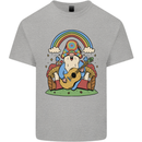 Trippy Guitar Hippy Gnome Magic Mushrooms Mens Cotton T-Shirt Tee Top Sports Grey