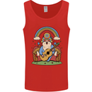 Trippy Guitar Hippy Gnome Magic Mushrooms Mens Vest Tank Top Red