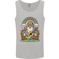 Trippy Guitar Hippy Gnome Magic Mushrooms Mens Vest Tank Top Sports Grey