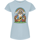 Trippy Guitar Hippy Gnome Magic Mushrooms Womens Petite Cut T-Shirt Light Blue
