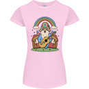 Trippy Guitar Hippy Gnome Magic Mushrooms Womens Petite Cut T-Shirt Light Pink