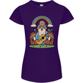 Trippy Guitar Hippy Gnome Magic Mushrooms Womens Petite Cut T-Shirt Purple