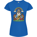 Trippy Guitar Hippy Gnome Magic Mushrooms Womens Petite Cut T-Shirt Royal Blue