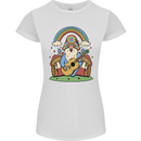 Trippy Guitar Hippy Gnome Magic Mushrooms Womens Petite Cut T-Shirt White