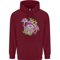 Trippy Magic Mushroom Eye LSD Festivals Mens 80% Cotton Hoodie Maroon