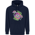 Trippy Magic Mushroom Eye LSD Festivals Mens 80% Cotton Hoodie Navy Blue