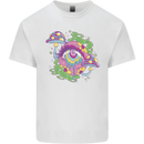 Trippy Magic Mushroom Eye LSD Festivals Mens Cotton T-Shirt Tee Top White