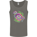 Trippy Magic Mushroom Eye LSD Festivals Mens Vest Tank Top Charcoal