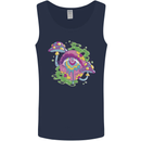 Trippy Magic Mushroom Eye LSD Festivals Mens Vest Tank Top Navy Blue