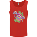 Trippy Magic Mushroom Eye LSD Festivals Mens Vest Tank Top Red