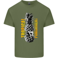 Tropical Punishment Pineapple Skull Mens Cotton T-Shirt Tee Top Military Green