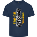 Tropical Punishment Pineapple Skull Mens Cotton T-Shirt Tee Top Navy Blue