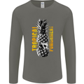 Tropical Punishment Pineapple Skull Mens Long Sleeve T-Shirt Charcoal