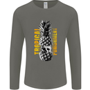 Tropical Punishment Pineapple Skull Mens Long Sleeve T-Shirt Charcoal