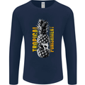 Tropical Punishment Pineapple Skull Mens Long Sleeve T-Shirt Navy Blue