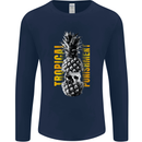 Tropical Punishment Pineapple Skull Mens Long Sleeve T-Shirt Navy Blue