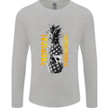 Tropical Punishment Pineapple Skull Mens Long Sleeve T-Shirt Sports Grey