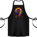 Tropical T-Rex in a Forest With a Moon Cotton Apron 100% Organic Black