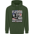 Truck Driver Funny USA Flag Lorry Driver Childrens Kids Hoodie Forest Green