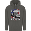 Truck Driver Funny USA Flag Lorry Driver Childrens Kids Hoodie Storm Grey