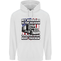 Truck Driver Funny USA Flag Lorry Driver Childrens Kids Hoodie White