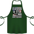 Truck Driver Funny USA Flag Lorry Driver Cotton Apron 100% Organic Forest Green