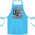 Truck Driver Funny USA Flag Lorry Driver Cotton Apron 100% Organic Turquoise