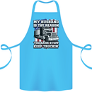 Truck Driver Funny USA Flag Lorry Driver Cotton Apron 100% Organic Turquoise