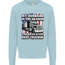 Truck Driver Funny USA Flag Lorry Driver Kids Sweatshirt Jumper Light Blue