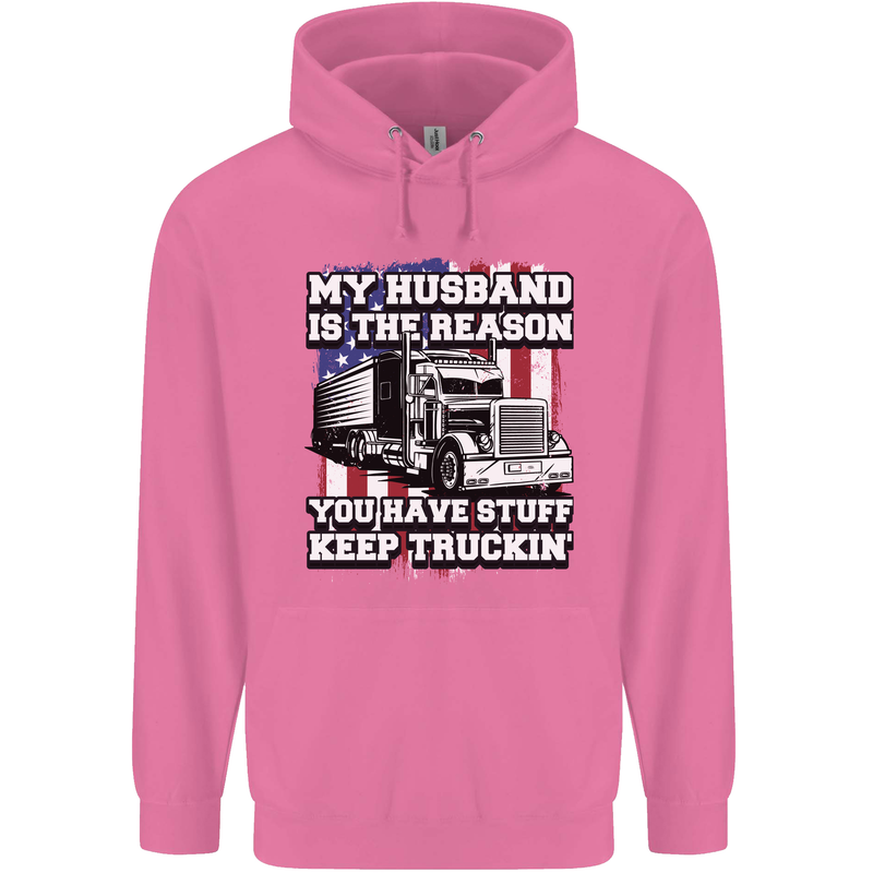 Truck Driver Funny USA Flag Lorry Driver Mens 80% Cotton Hoodie Azelea