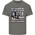 Truck Driver Funny USA Flag Lorry Driver Mens Cotton T-Shirt Tee Top Charcoal