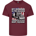 Truck Driver Funny USA Flag Lorry Driver Mens Cotton T-Shirt Tee Top Maroon