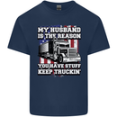 Truck Driver Funny USA Flag Lorry Driver Mens Cotton T-Shirt Tee Top Navy Blue