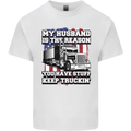 Truck Driver Funny USA Flag Lorry Driver Mens Cotton T-Shirt Tee Top White