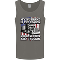Truck Driver Funny USA Flag Lorry Driver Mens Vest Tank Top Charcoal