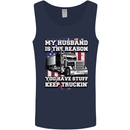 Truck Driver Funny USA Flag Lorry Driver Mens Vest Tank Top Navy Blue