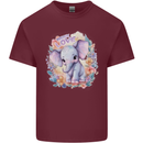 Trunk Love Cute Elephant Mens Cotton T-Shirt Tee Top Maroon