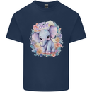 Trunk Love Cute Elephant Mens Cotton T-Shirt Tee Top Navy Blue