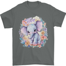 Trunk Love Cute Elephant Mens T-Shirt 100% Cotton Charcoal
