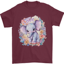 Trunk Love Cute Elephant Mens T-Shirt 100% Cotton Maroon