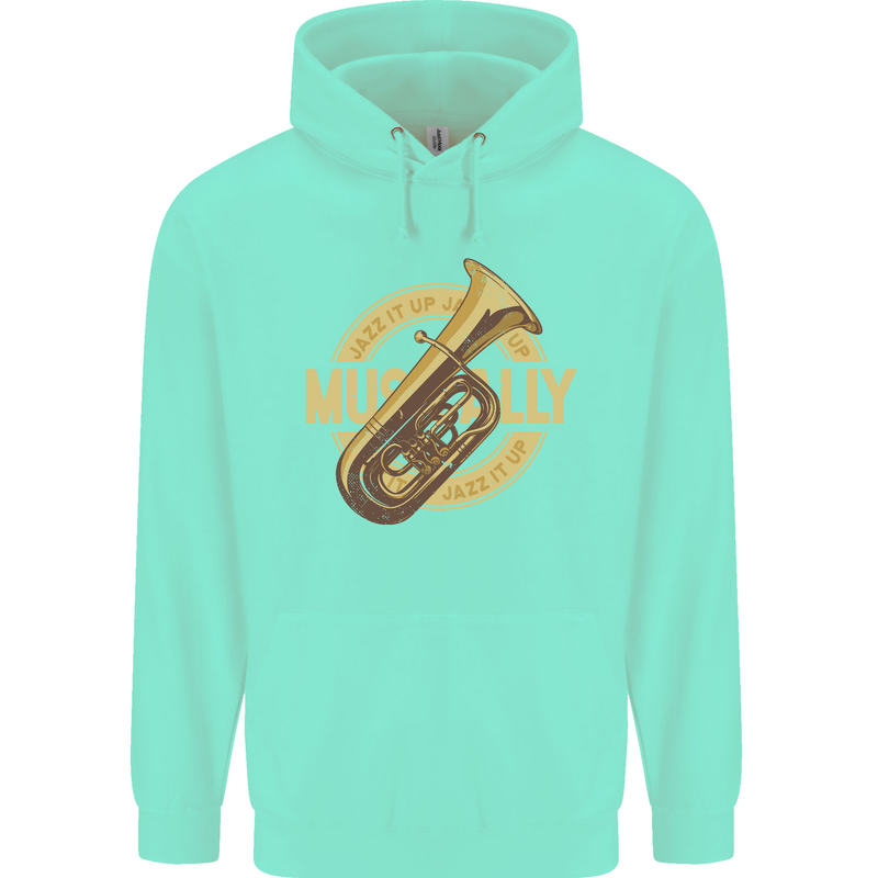 Tuba Brass Musical Instrument Jazz Childrens Kids Hoodie Peppermint