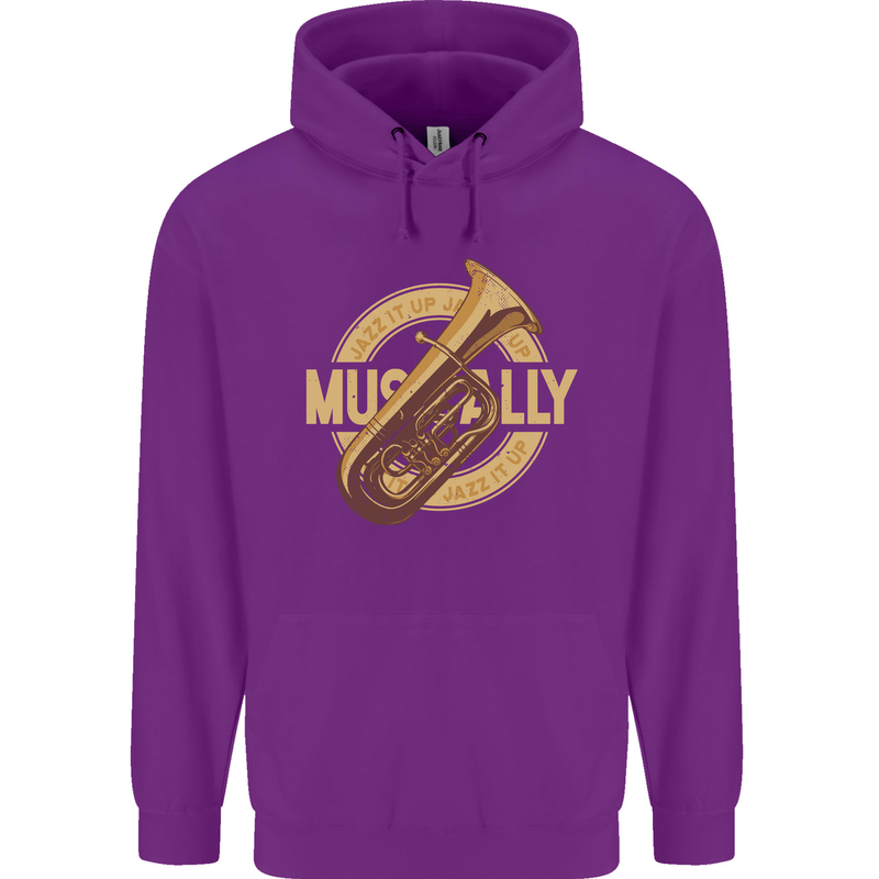 Tuba Brass Musical Instrument Jazz Childrens Kids Hoodie Purple
