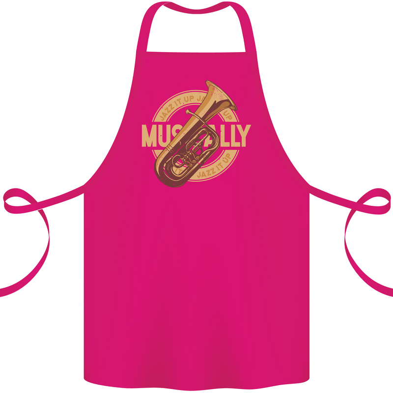 Tuba Brass Musical Instrument Jazz Cotton Apron 100% Organic Pink