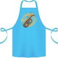 Tuba Brass Musical Instrument Jazz Cotton Apron 100% Organic Turquoise