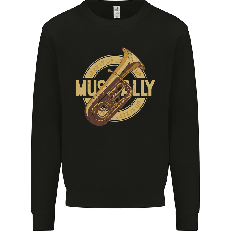 Tuba Brass Musical Instrument Jazz Kids Sweatshirt Jumper Black