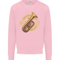 Tuba Brass Musical Instrument Jazz Kids Sweatshirt Jumper Light Pink